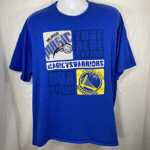 Enemy Ink Orlando Magic Vs Golden State Warriors Adult Size 2XL T-Shirt Blue